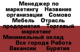 Менеджер по маркетингу › Название организации ­ Сомово-Мебель › Отрасль предприятия ­ Торговый маркетинг › Минимальный оклад ­ 30 000 - Все города Работа » Вакансии   . Бурятия респ.